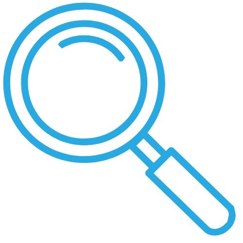 Magnifying glass icon for endpoint detection and response